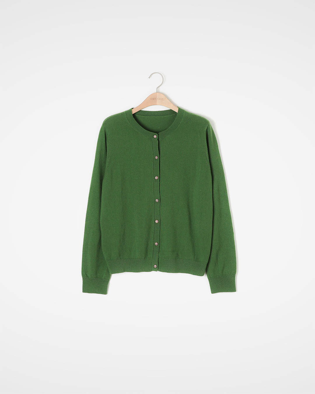 cashmere 10 wool 90<br> Crystal Button Cardigan
