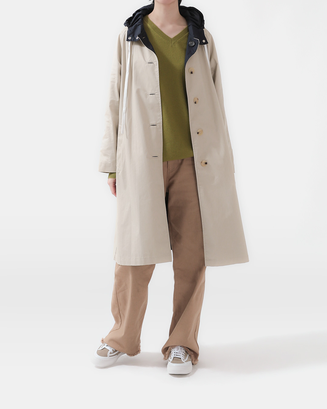 Outer, with two faces, changes your day<br> Reversible Cotton Hooded Coat