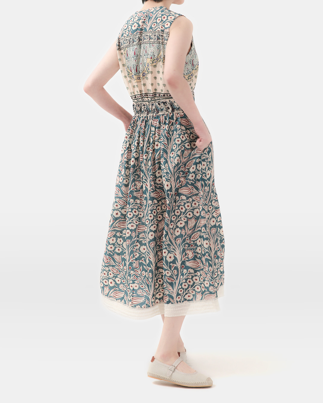 Complete your ethnic look in one summer outfit<br> ethnic floral cotton dress