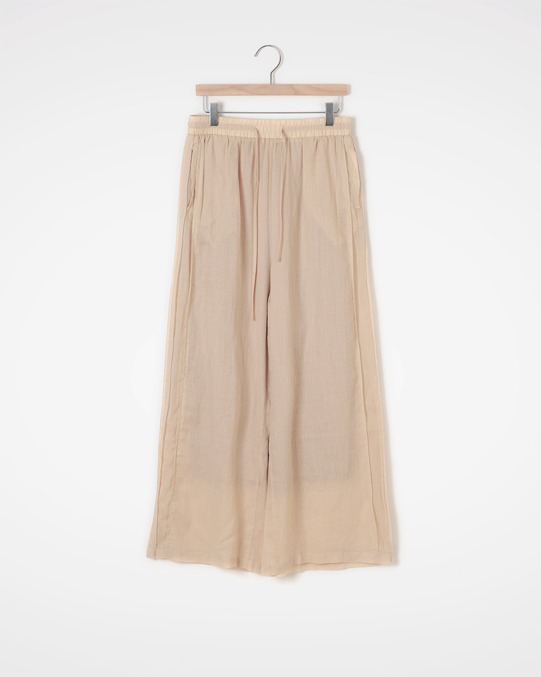 Summer Pants with Careful Design in 4 Colors<br> airy double-layered linen pants