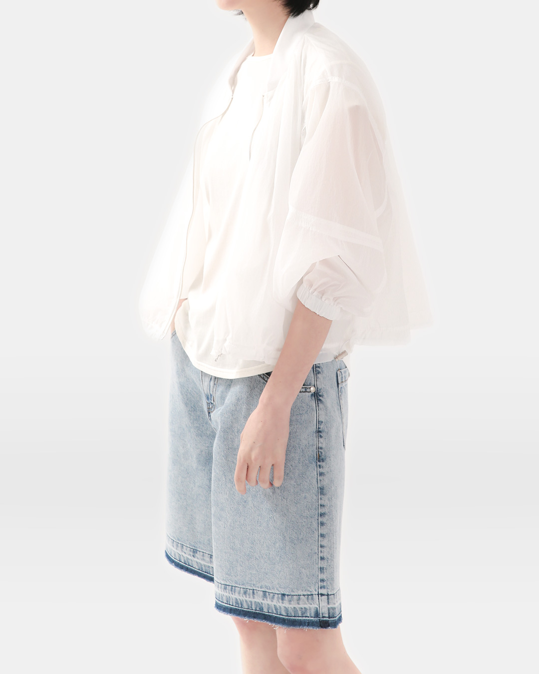 Summer-infused see-through bomber<br> sheer nylon summer bomber
