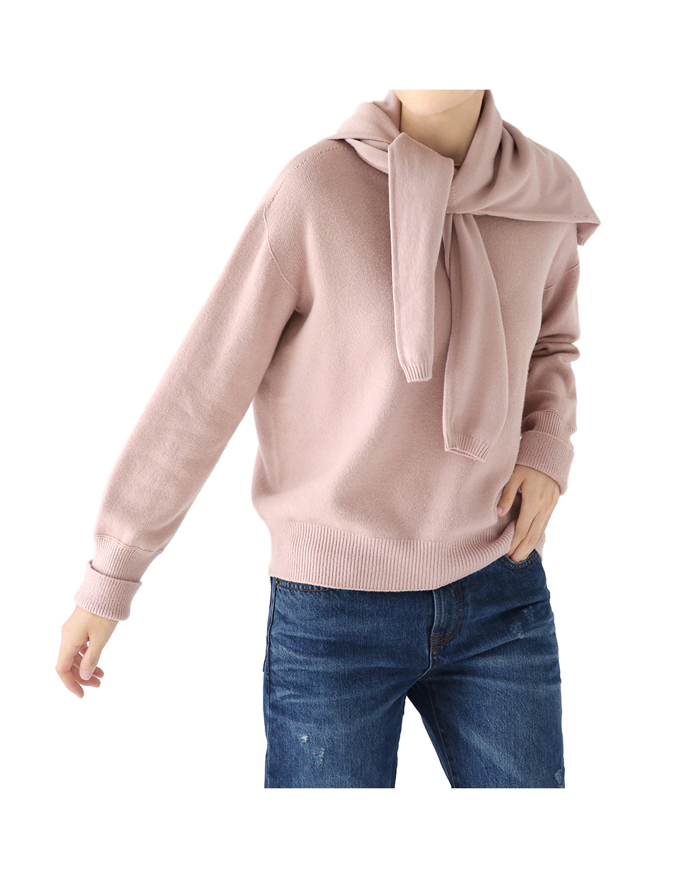 Italy Viscose Knit<br> Raund neck regular fit Pink