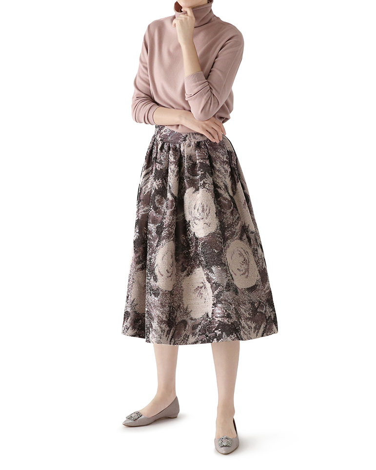 Italy Viscose Knit<br> Rollneck Basic Fit Pink Rose