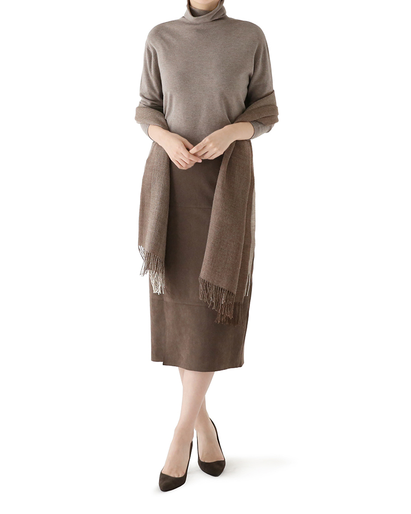 Italy Viscose Knit<br> Rollneck Basic Fit Oatmeal