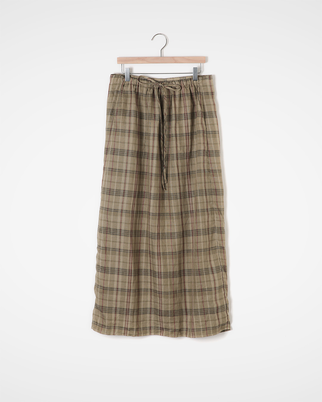 Midsummer business casual<br> Ultra-light Linen Check Skirt