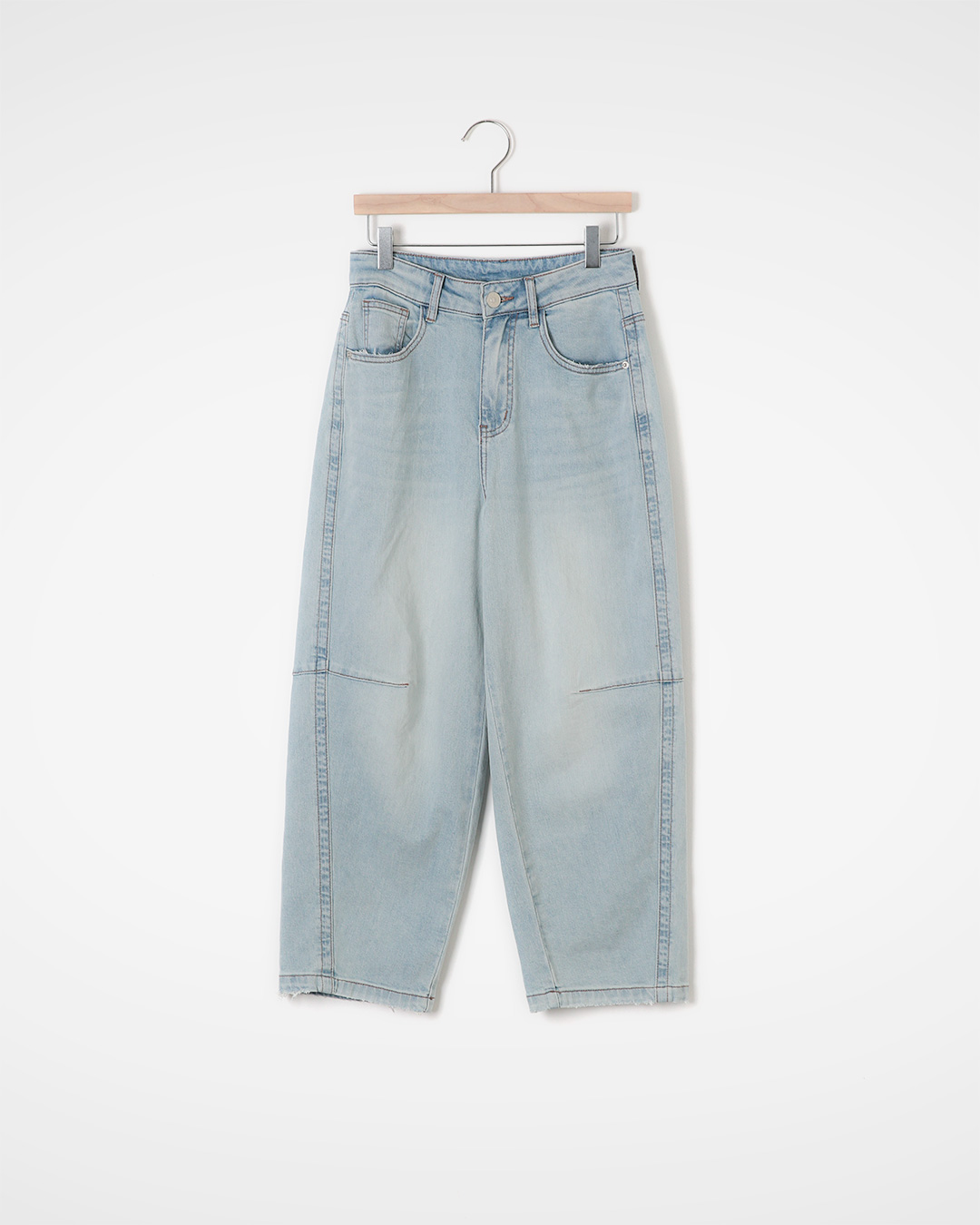 Get rid of flab naturally<br> Wrap-around Barrel Fit Denim (66)