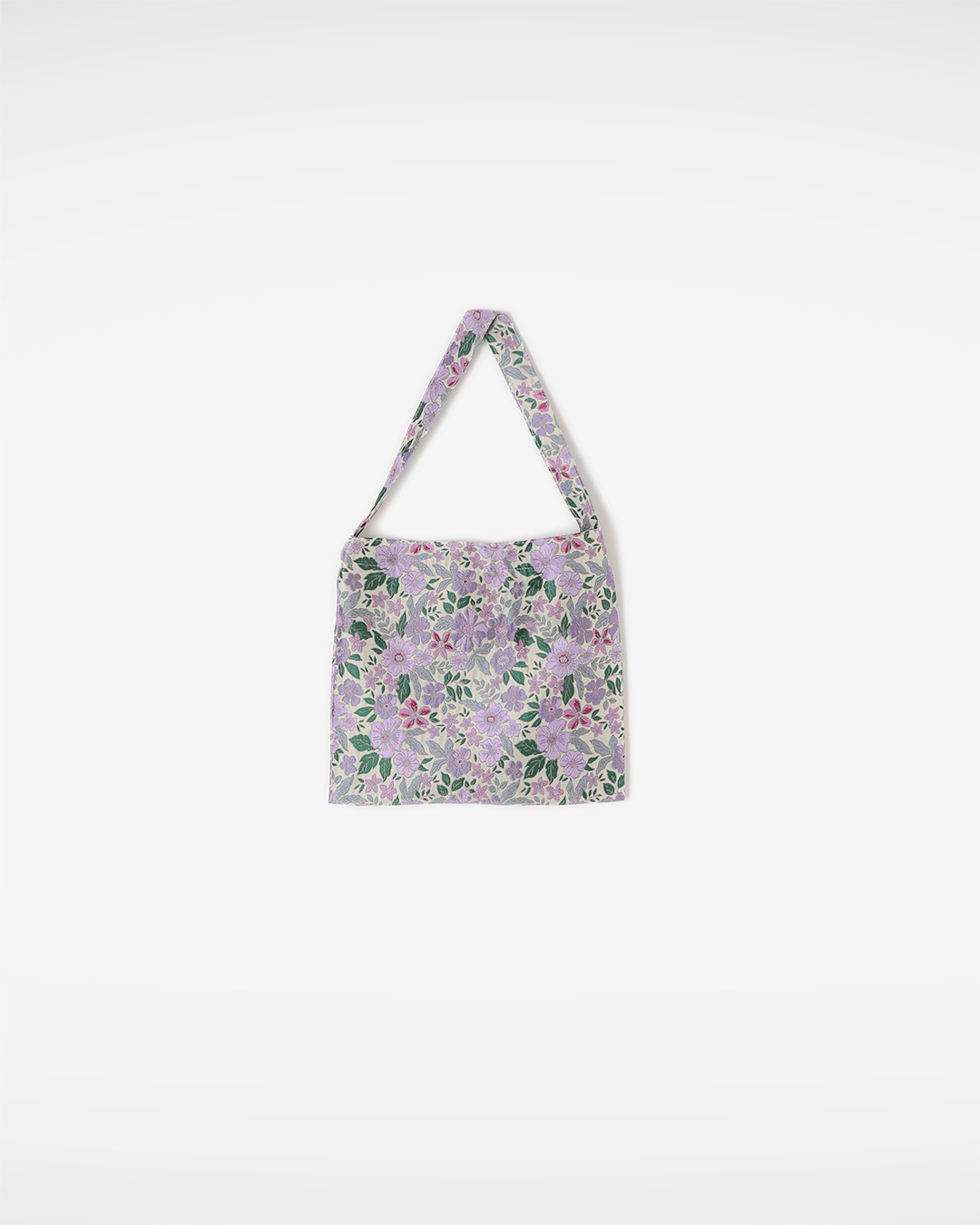 Purple silk<br> Flower Embroidered Eco Bag
