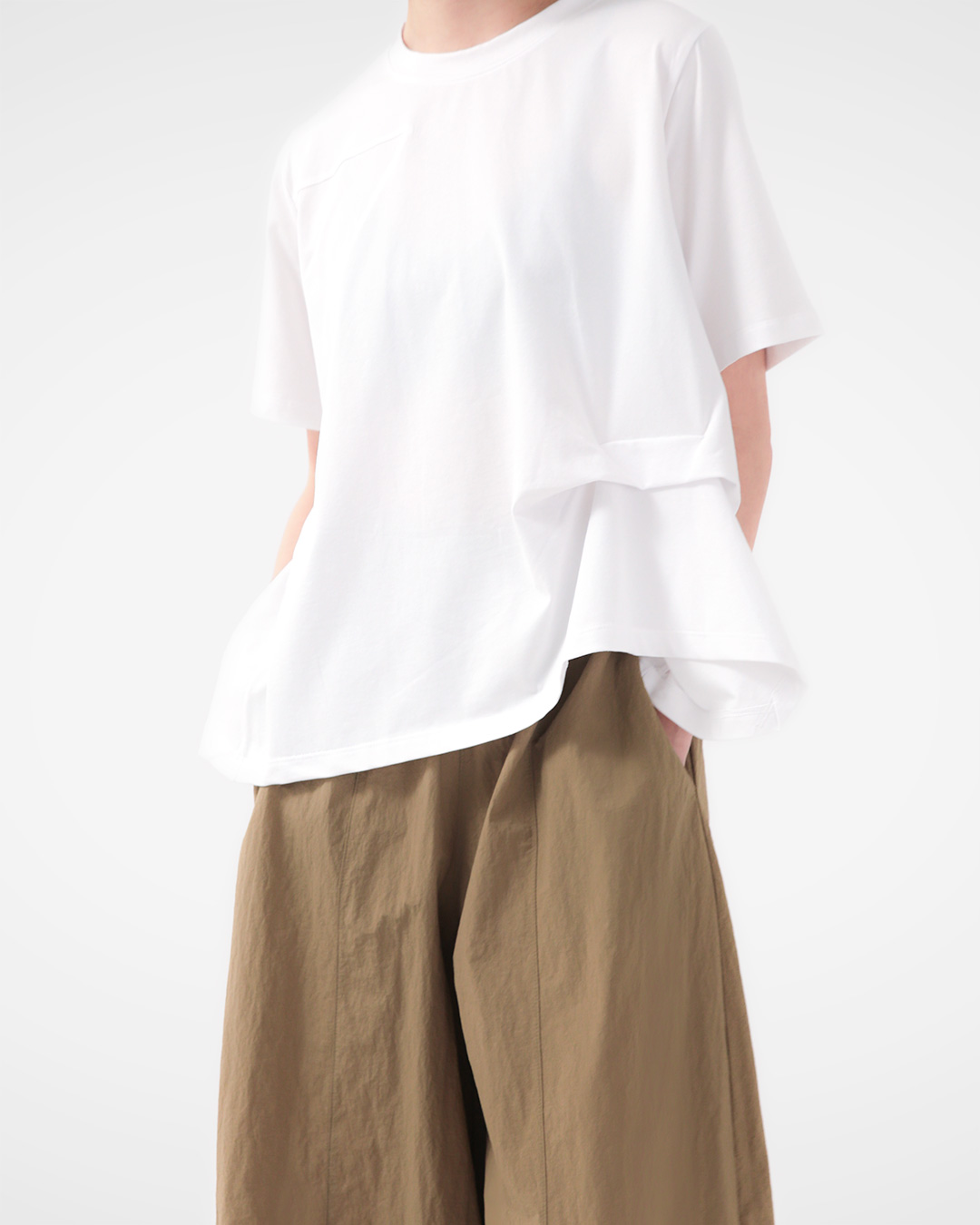 Comfortably, as I please<BR> Asymmetric Drape T-shirt 3 Colors
