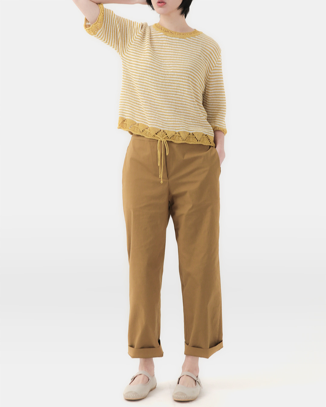 Practical Multiplayer<br> Stretch Straight Cotton Pants