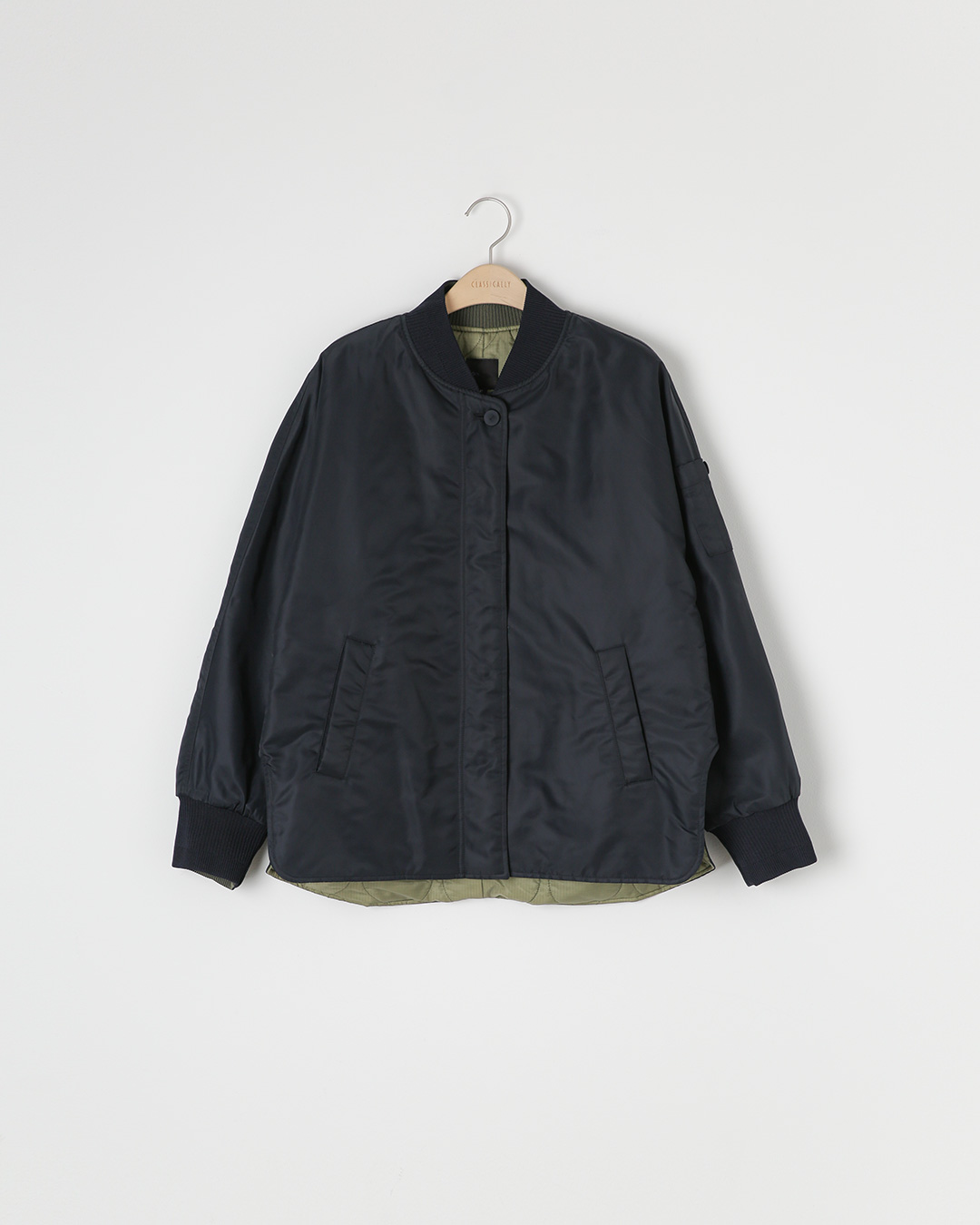Round neck bomber padding jacket