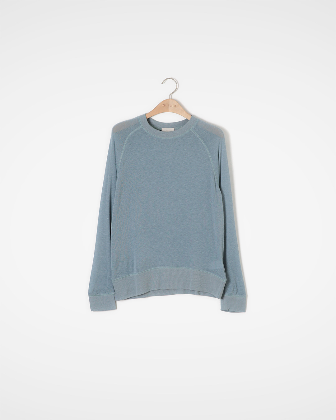 A daily sweatshirt with a tangled texture<br> Wool Blend Round Knit Top