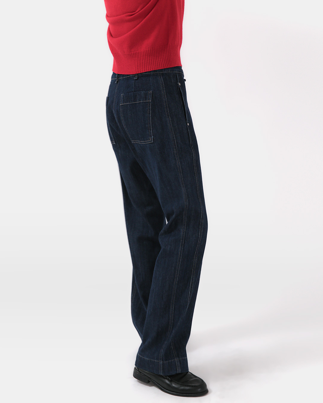 Wide denim perfect for daily wear<br> effortless denim string pants