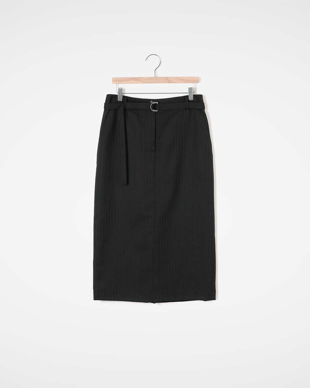 Simple and elegant beauty, the everyday choice<br> pinstripe belted pencil skirt