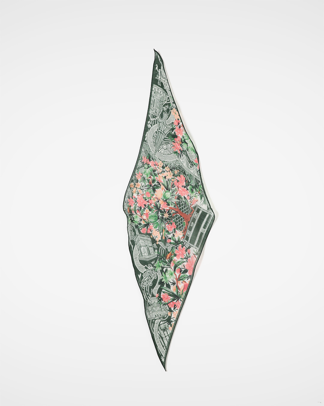 Even if you add just a little variation to a monotonous look,<br> Wool Silk Floral Scarf