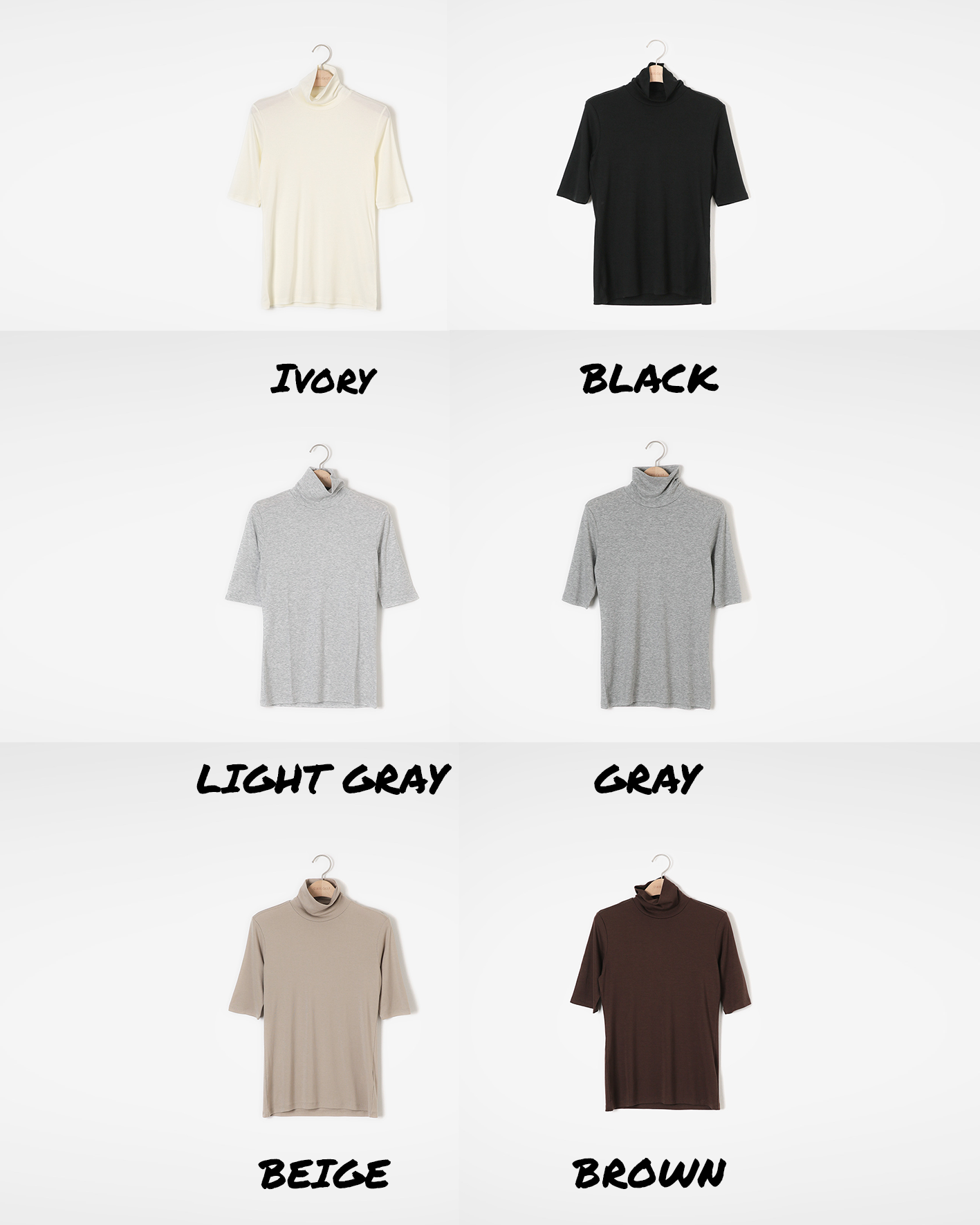 A soft, enveloping, essential item for the transitional season<br> rayon span half turtleneck tee