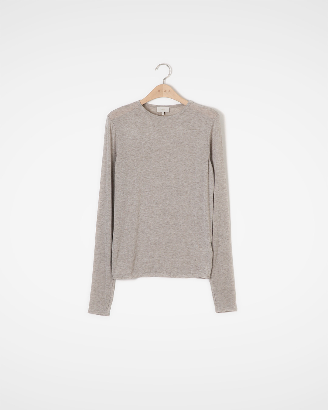 FW Melange Long Sleeve Wool T-shirt<br> melange thumbhole layering tee