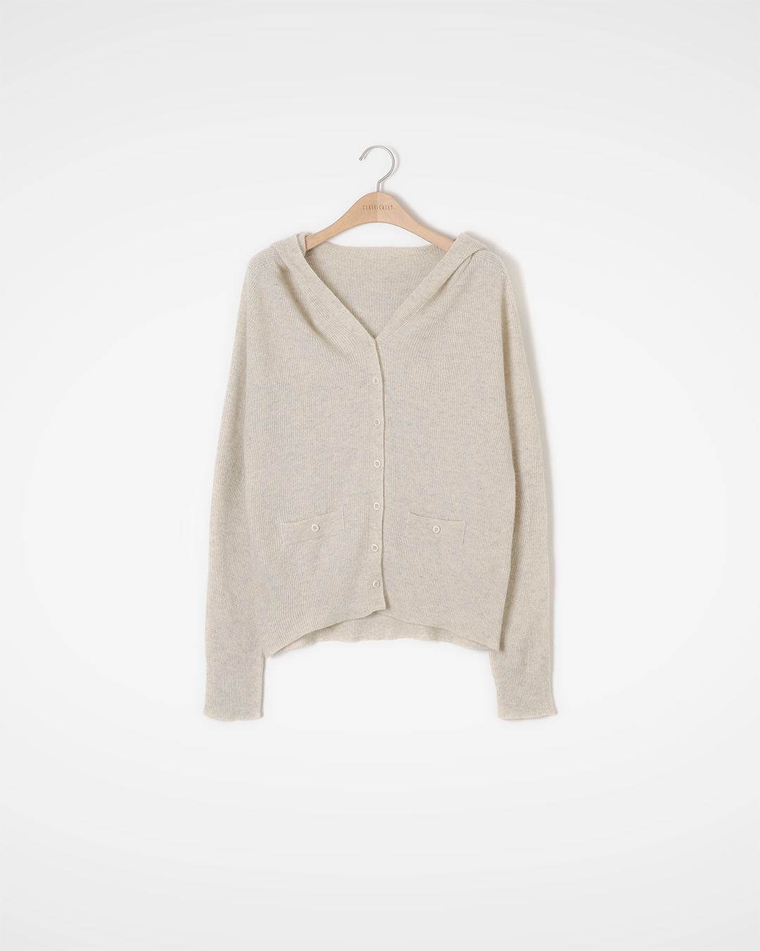 Simple Mood Hood Cardigan<br> Raccoon wool blend hoodie cardigan
