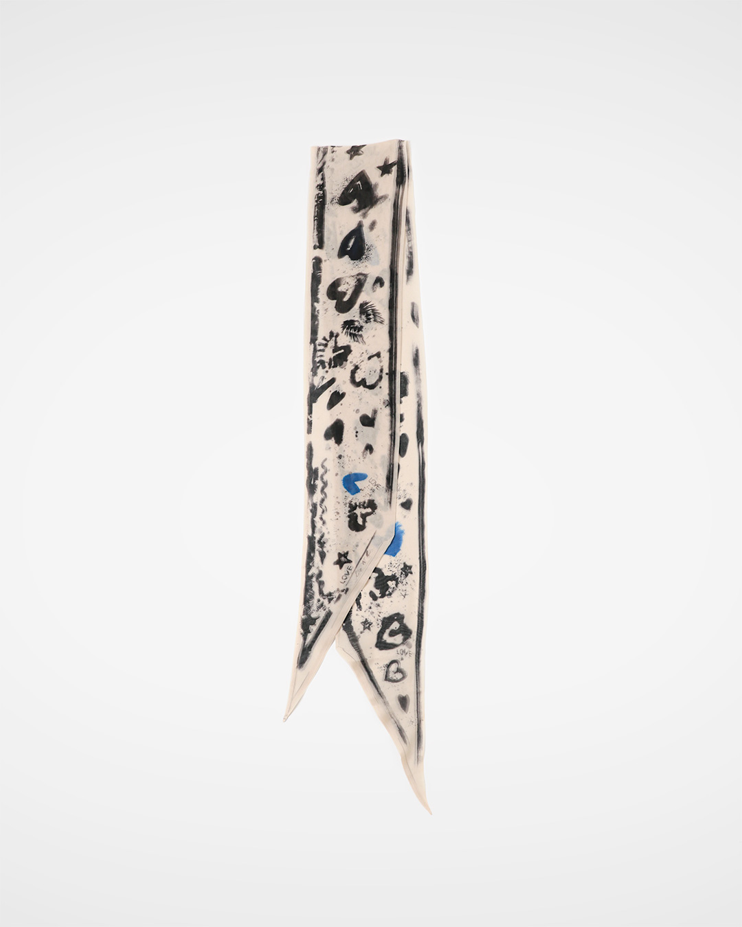 A sense of freedom like graffiti<br> graphic heart & star silk twilly