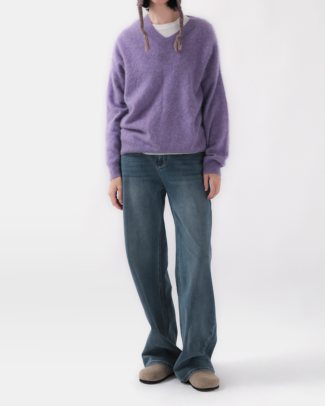 [Planned product] Only at Classically<br> Cashmere Blend V-neck Wool Tower (lavender)