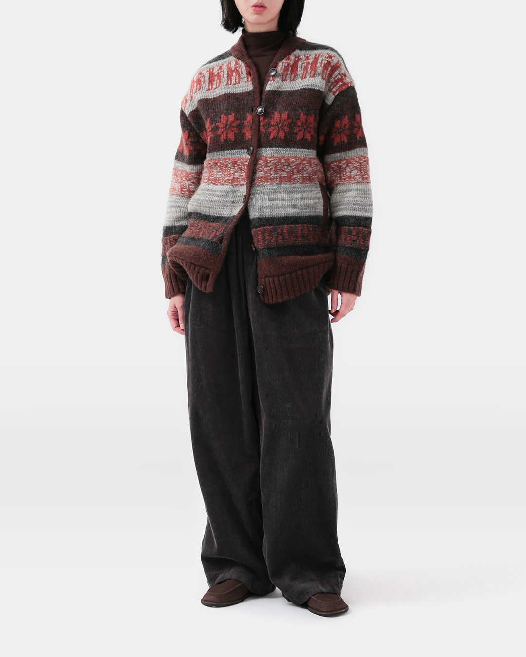 Cozy Camp Mood, Classic Nordic Patterns<br> nordic pattern wool cardigan