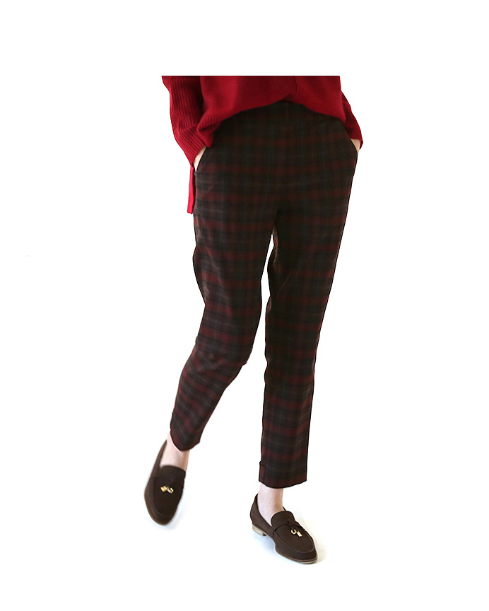 Added meticulous detail<br> Kabra Check Slacks (55)