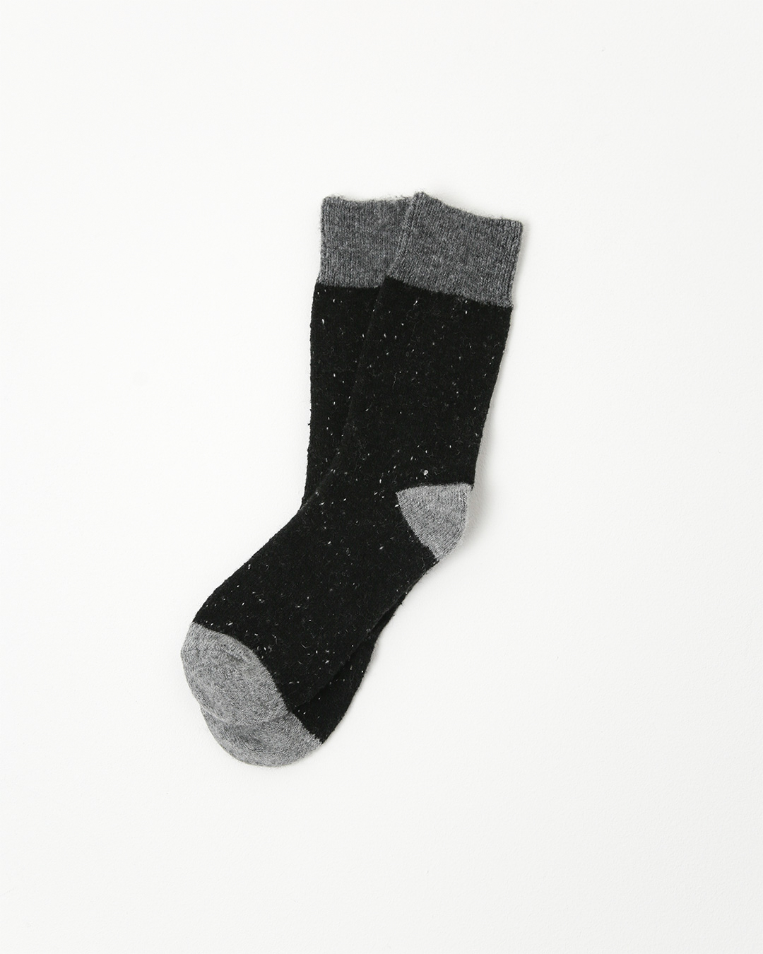 Lambswool two-tone key point socks