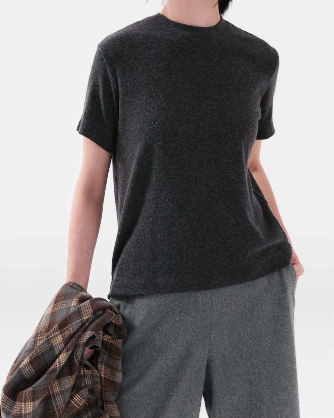 Wear it warmly in winter wool<br> Wool Blend Short-sleeve Tee 6 Colors