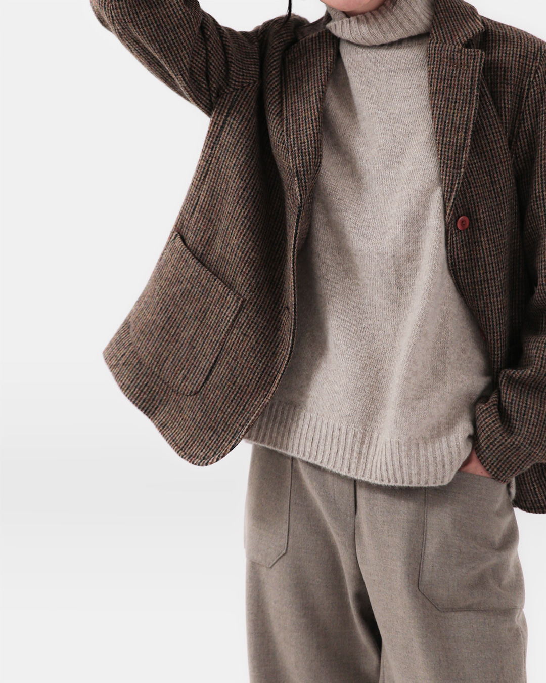 Alpaca 20% Wool 80% England<br> Micro Check Blazer