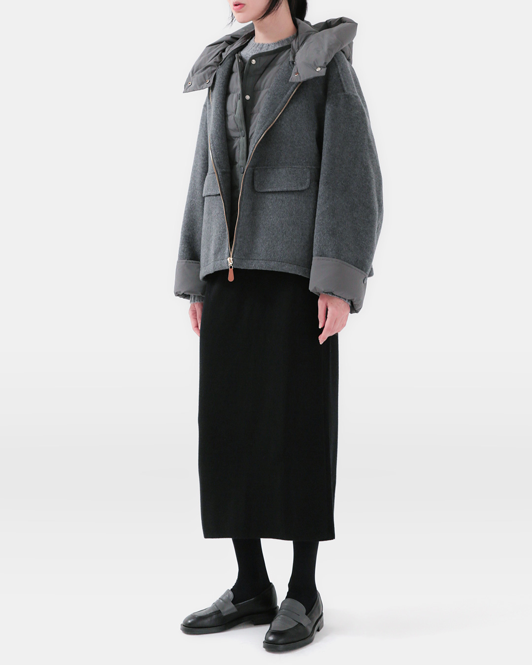 Outer module that ends in one<br> Set of vest and alpaca wool padding