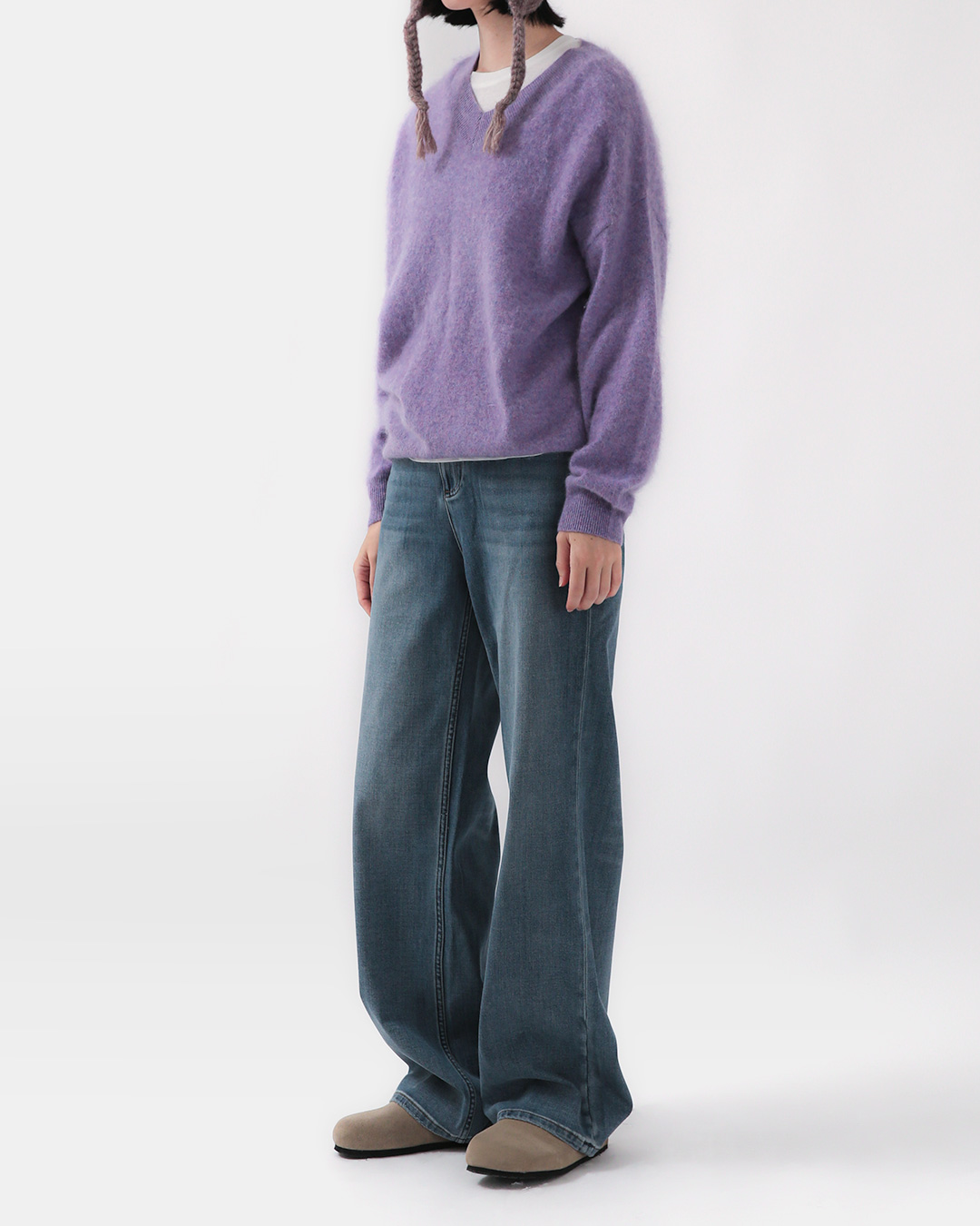 [Planned product] Only at Classically<br> Cashmere Blend V-neck Wool Tower (lavender)