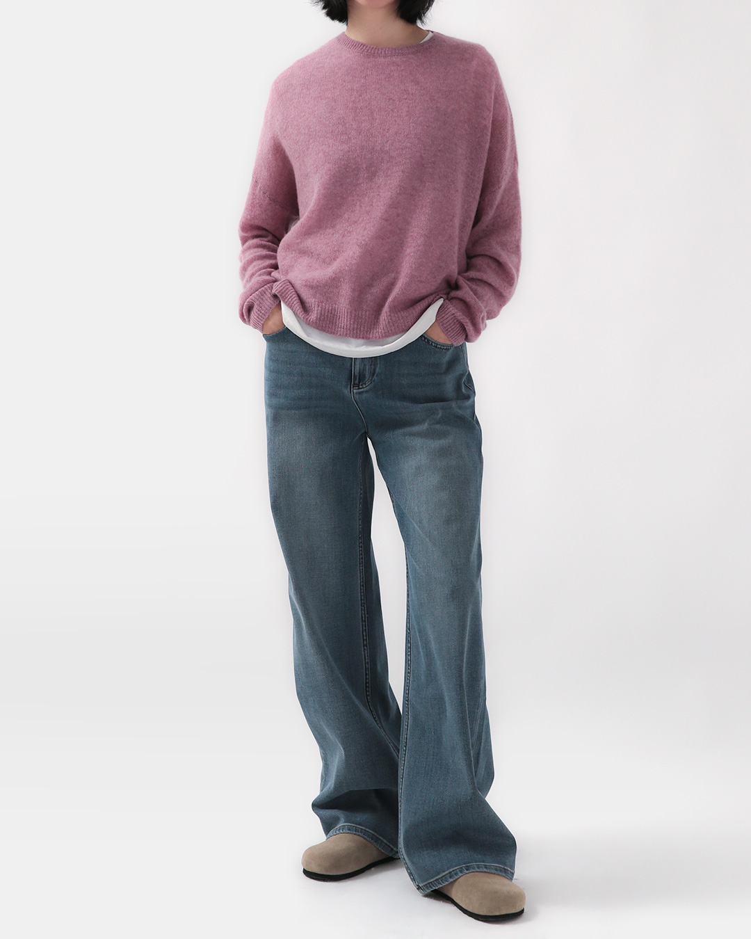 Elaborately crafted in Italy<br> clean-fade straight jeans