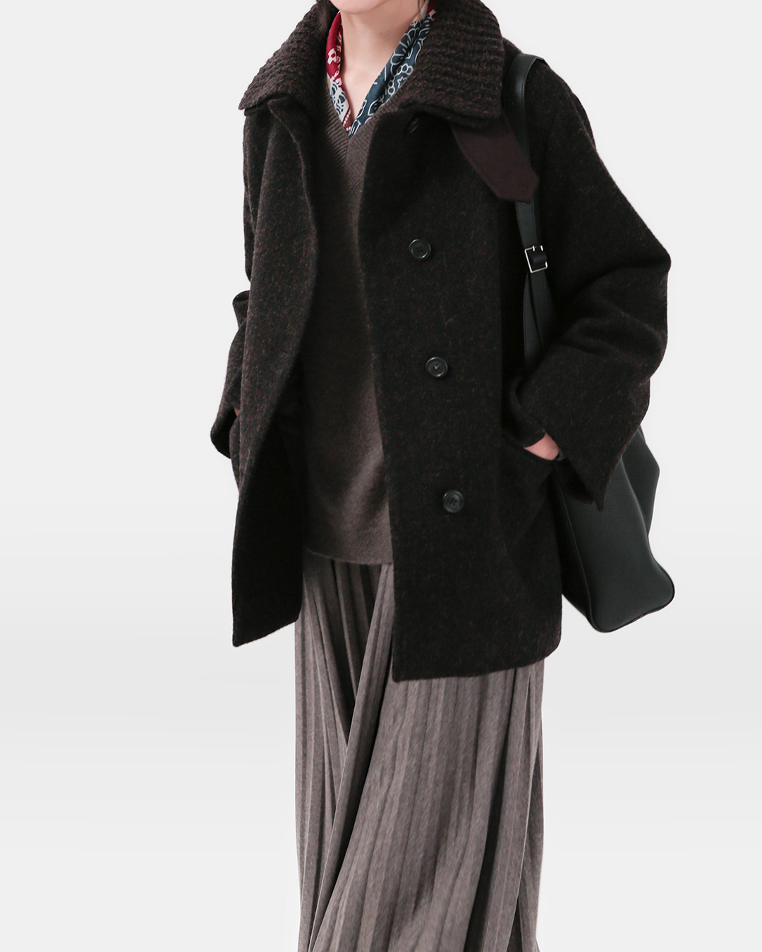 Long-lasting Winter Outer<br> heritage knit-collar wool coat