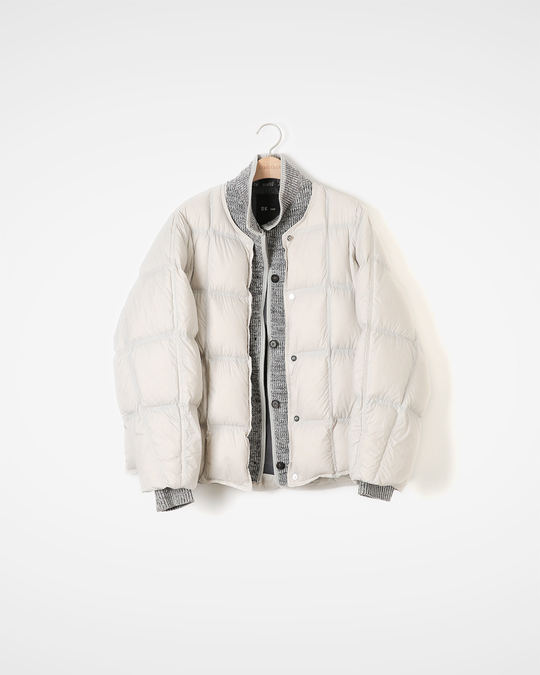 겹겹이 inside 입어도 든든한 한 bee<br> layered knit collar padded jacket