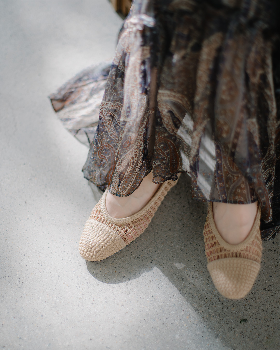 Complete your summer look with a lightweight, breathable pair.<br> airy crochet ballet flat