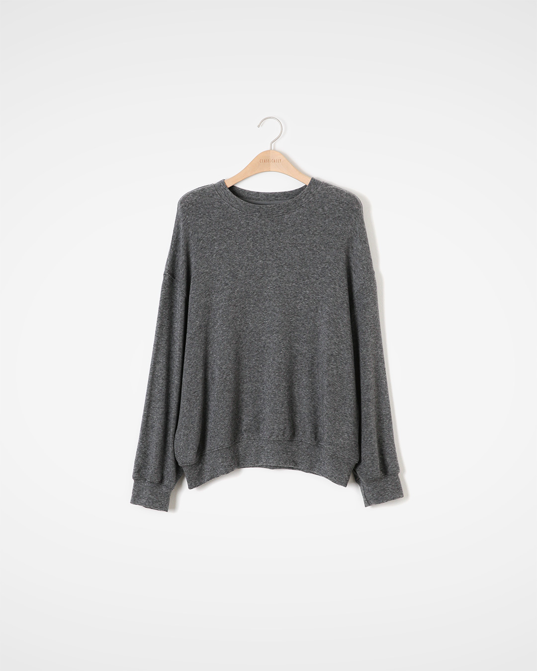 부드럽게 감싸주는 데일리 Knit 스웨트셔츠<br> wool blend soft sweatshirt