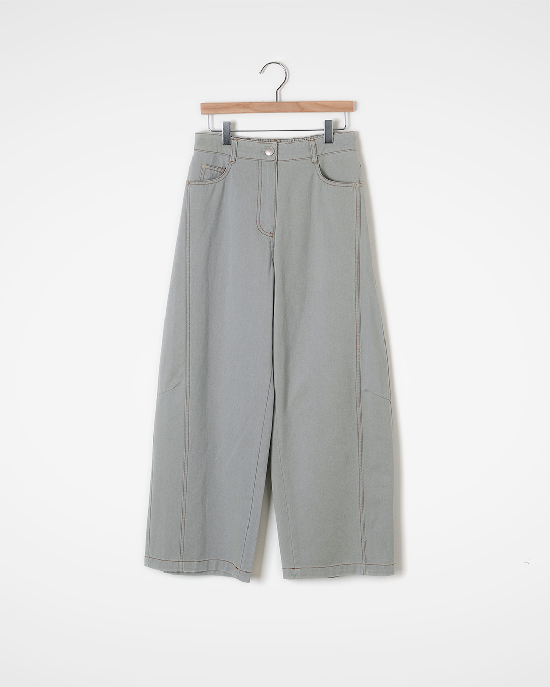 The essence of Kkuan Kku in the simplest way<br> rounded seam wide cotton pants