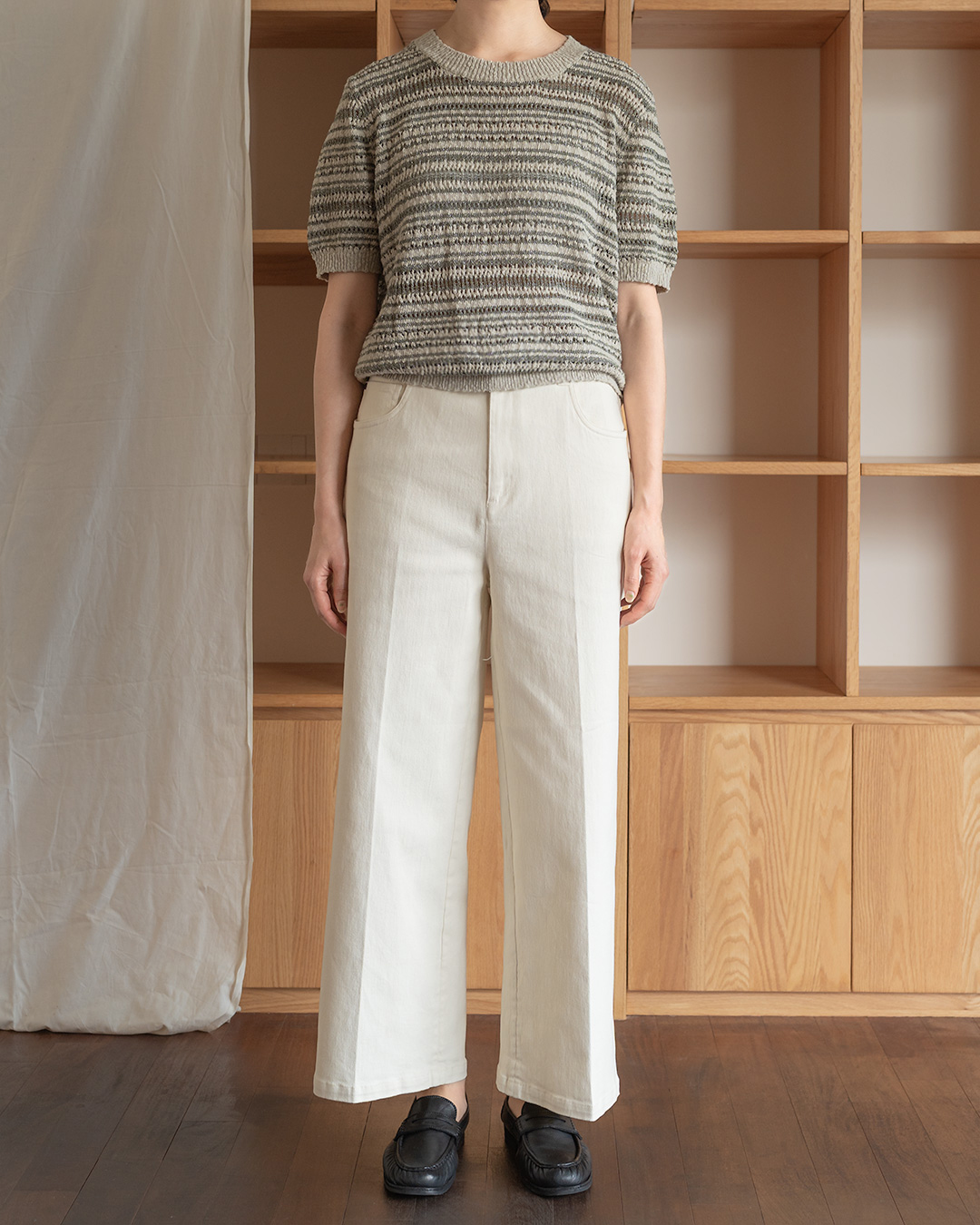 A softly sparkling, more special everyday life<br> sparkle stripe summer knit