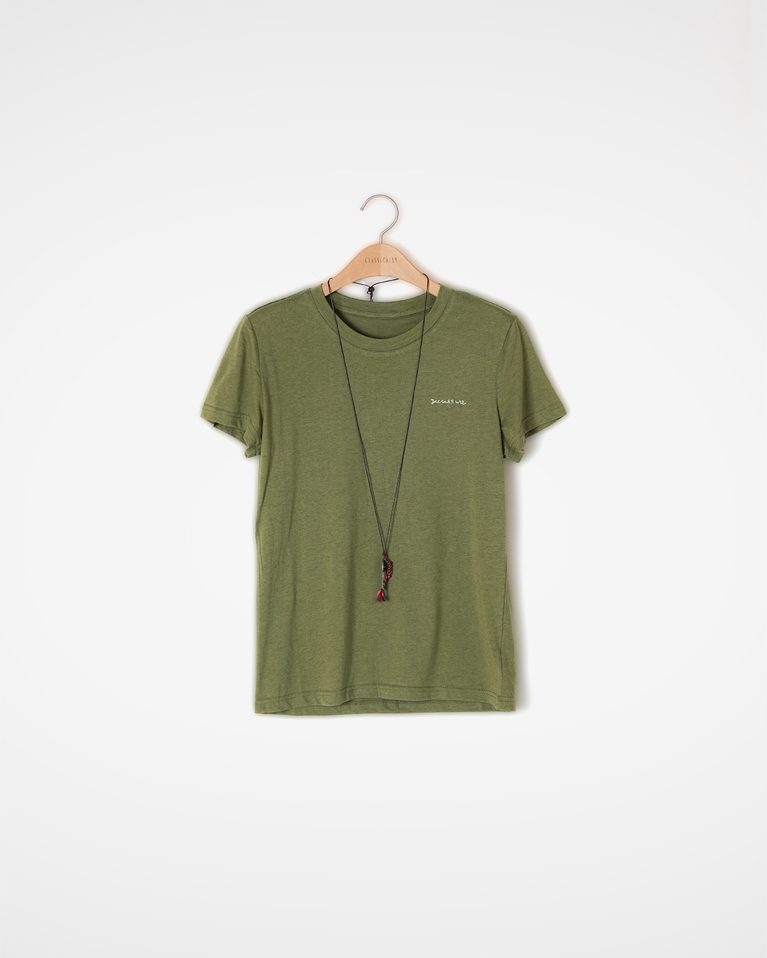 A refreshing sense of ease comes alive<br> olive lettered soft tee