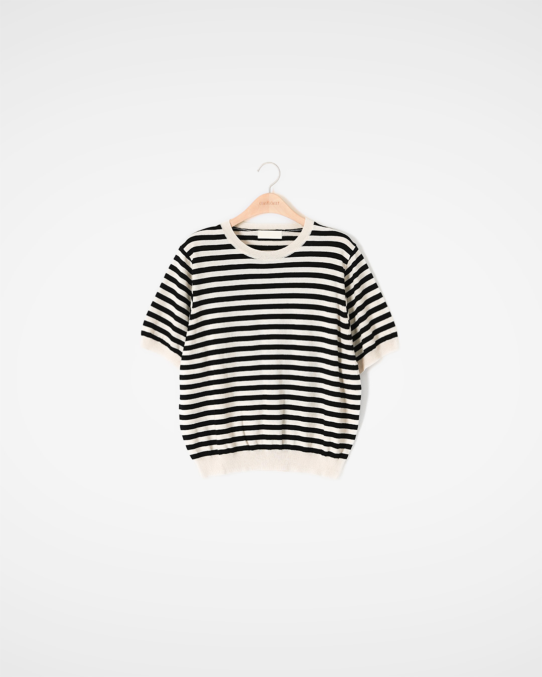Loved even as time passes<br> Cotton Stripe Knit Pullover