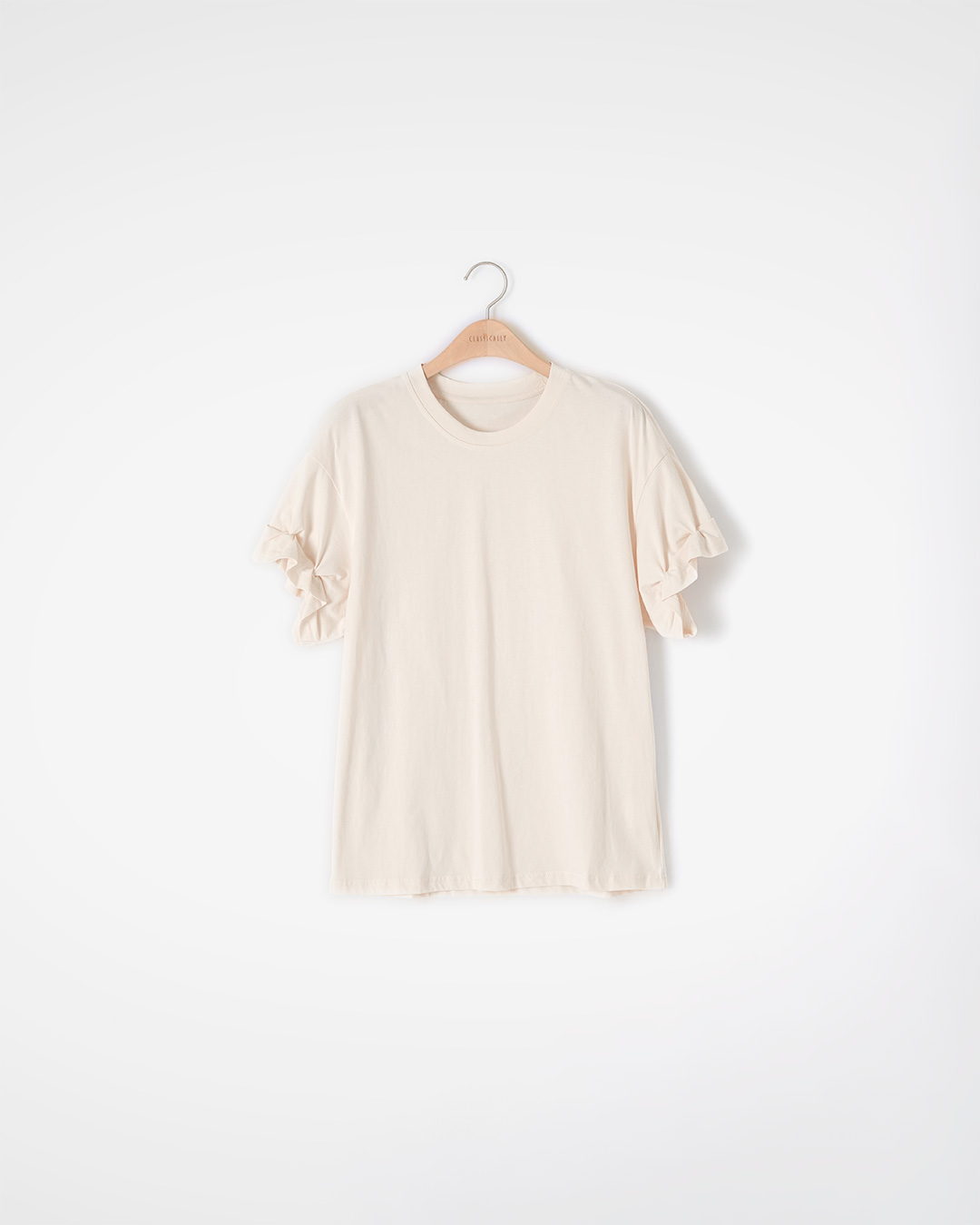 Freel 하나로 충분히 사랑스러운<br> cotton ruffle sleeve tee