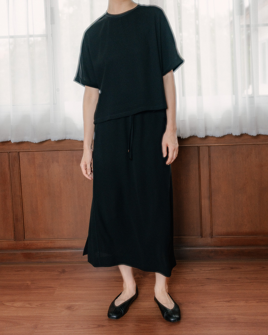 Simple but not ordinary<br> Milpa Drawstring Maxi Skirt