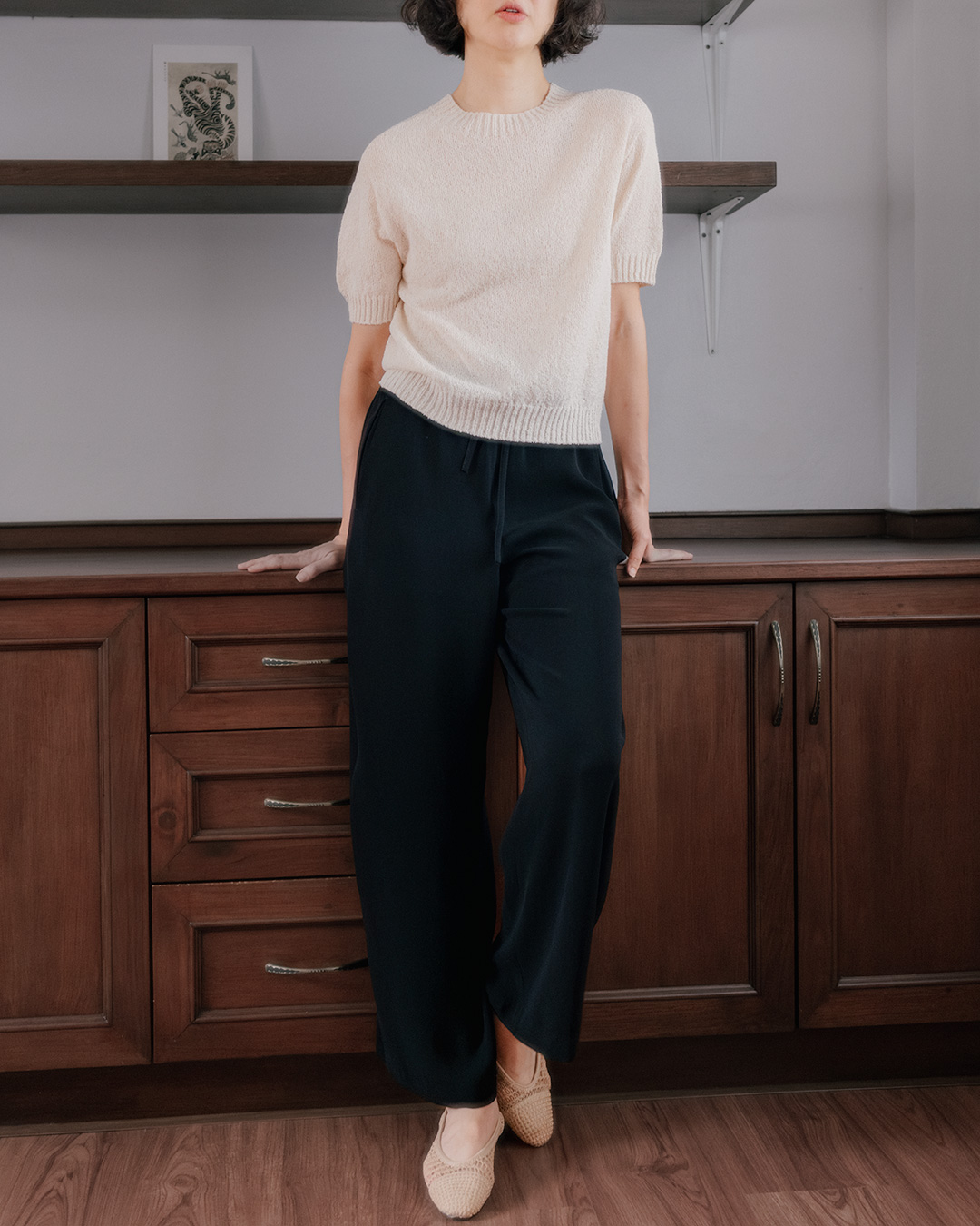 가볍게 흐르는 여름의 Black Pants<br> JAPAN MILPA WIDE PANTS