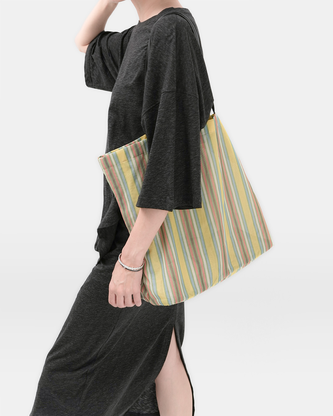 Lightly capturing summer<br> Stripe Canvas Shopper Bag