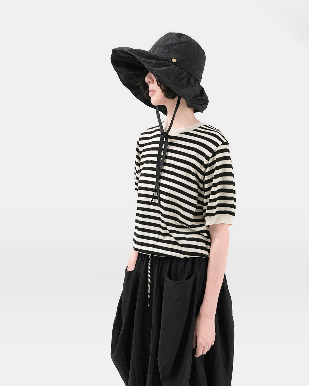 Loved even as time passes<br> Cotton Stripe Knit Pullover