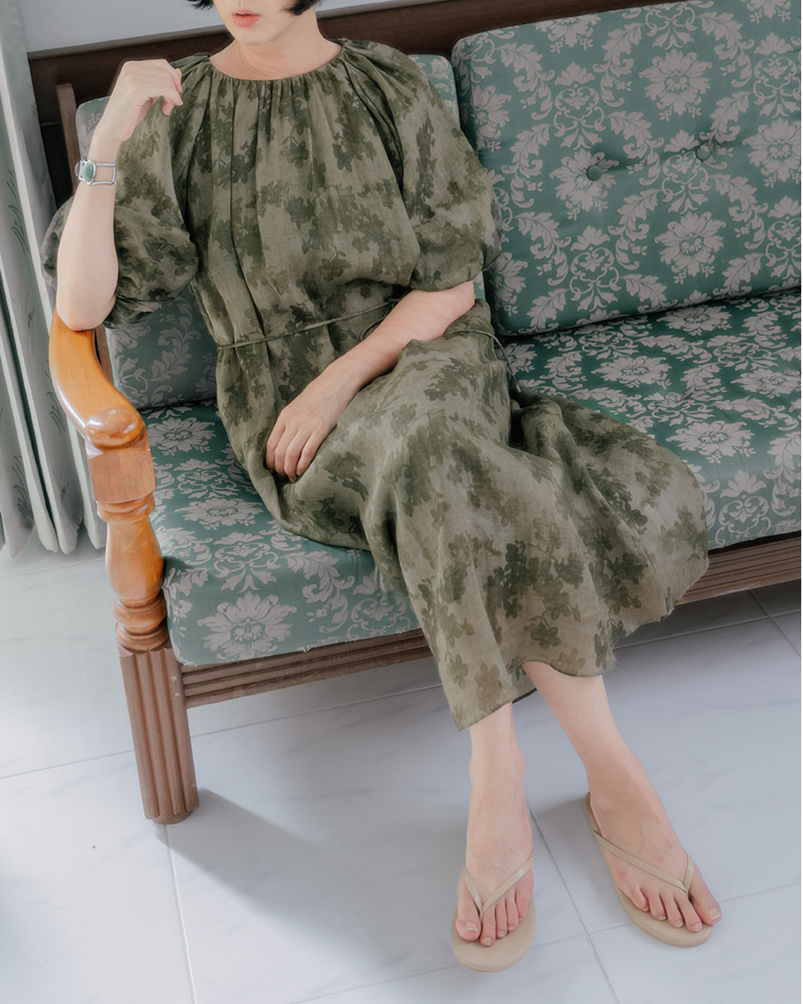 Summer 정원처럼 가볍게<br> Ramie Botanical Sleeveless Dress
