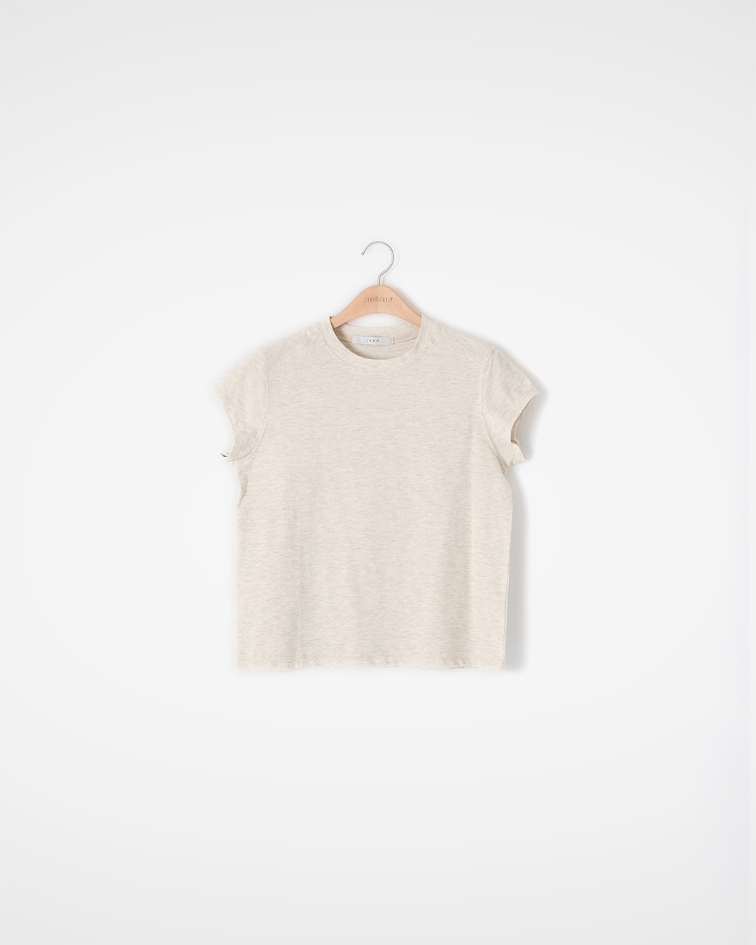 가볍게 정돈되는 Cap 슬리브 T-shirt<br> cotton blend cap sleeve tee