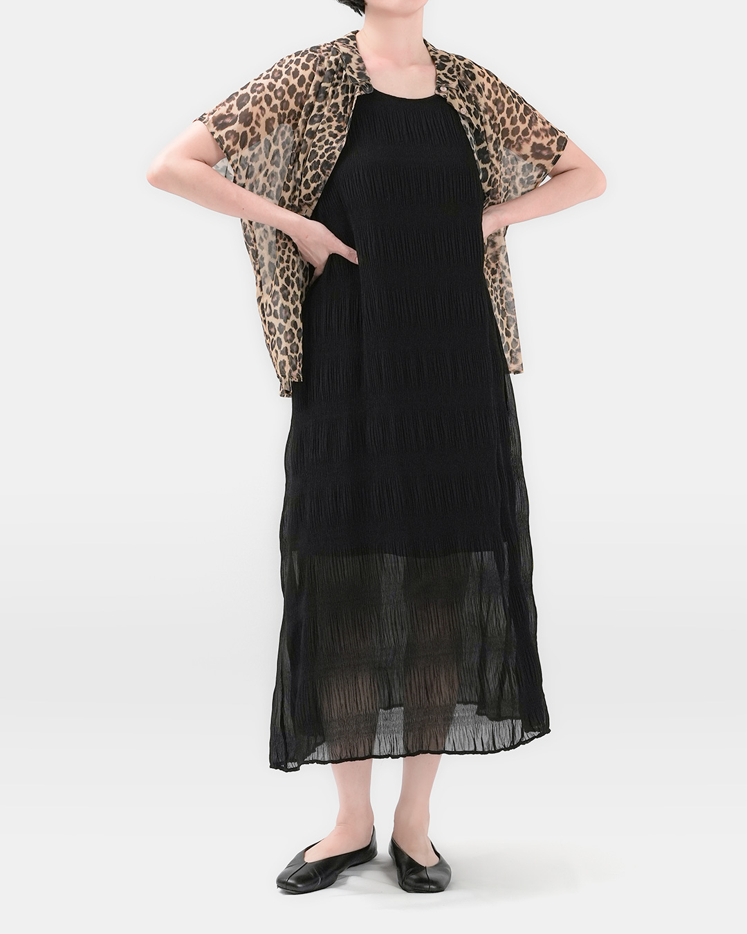 가볍게 차려입는 여름의 Dress<br> Crinkled Sleeveless Long Dress