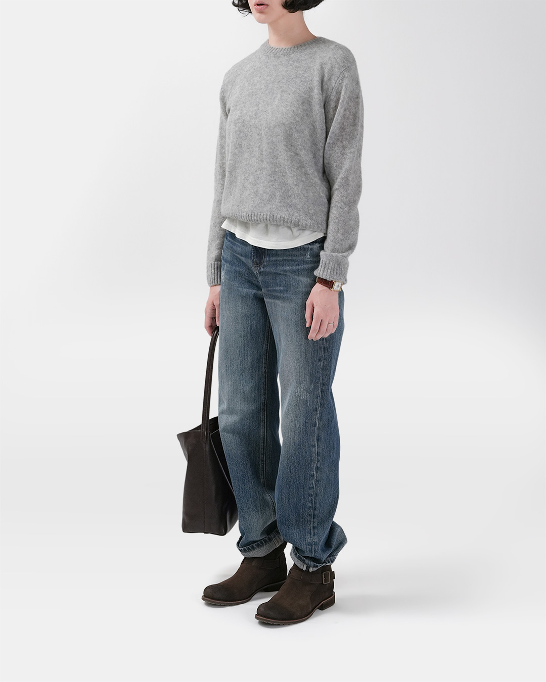 Adjusting the temperature of the trip<br> Cashmere Silk Crewneck Knit