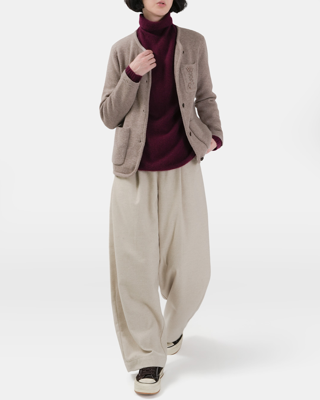 포근함을 입은 데일리 Pants<br> Cozy Banding Wide Trousers