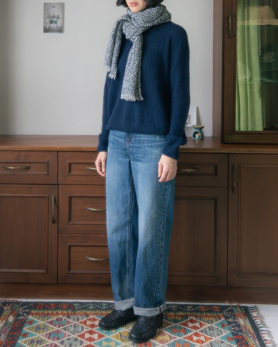 Adjusting the temperature of the trip<br> Cashmere Silk Crewneck Knit